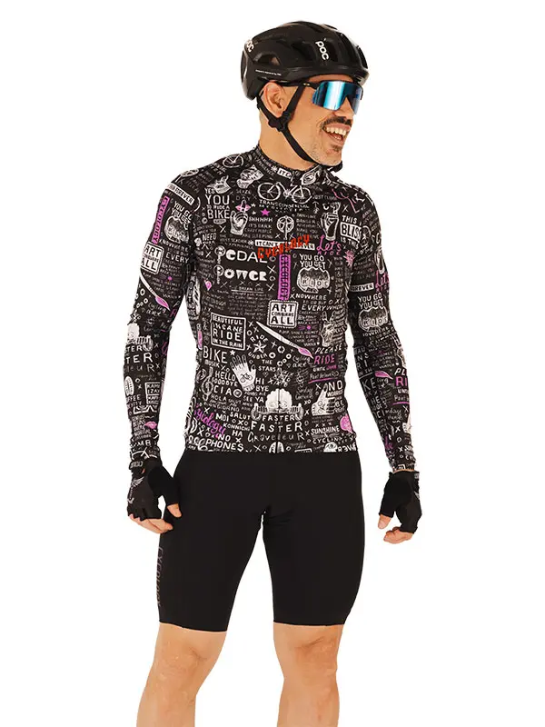 Bike Graffiti Men's Summer Long Sleeve Jersey - Image 3