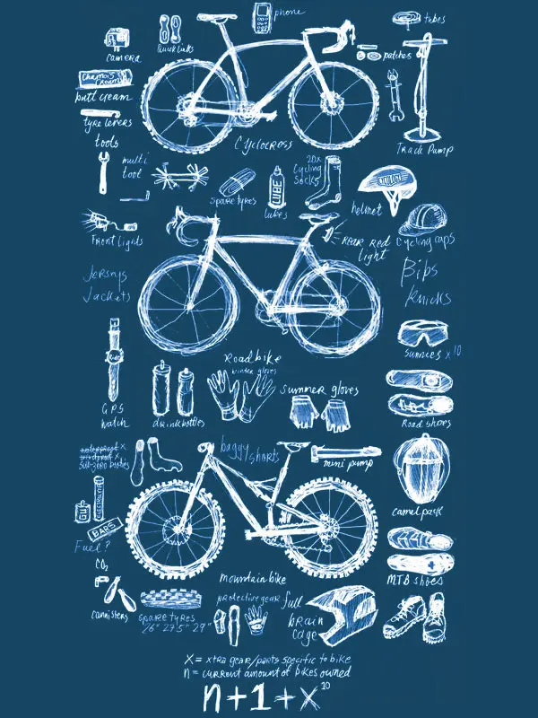Bike Maths Men's T-shirt Denim Blue - Image 2