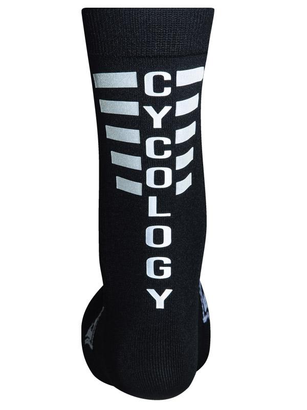 Cycology Reflective Logo Cycling Socks Black - Image 2