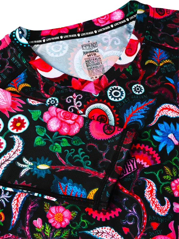 Secret Garden Women's Long Sleeve MTB Jersey Black - Image 3