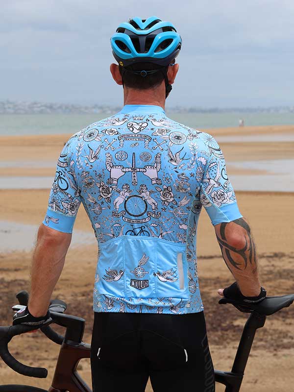 Velo Tattoo Men's Classic Jersey Blue - Image 6
