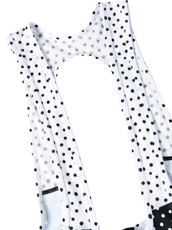 Women's Polka Dot Quick Pee Bib Shorts - Image 4